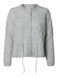 Vera Ls Knit Belt Cardigan - Ljusgrå melange