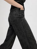 Marley-Merle Hw Wide Jeans - Black Washed