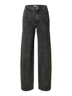 Marley-Merle Hw Wide Jeans - Black Washed