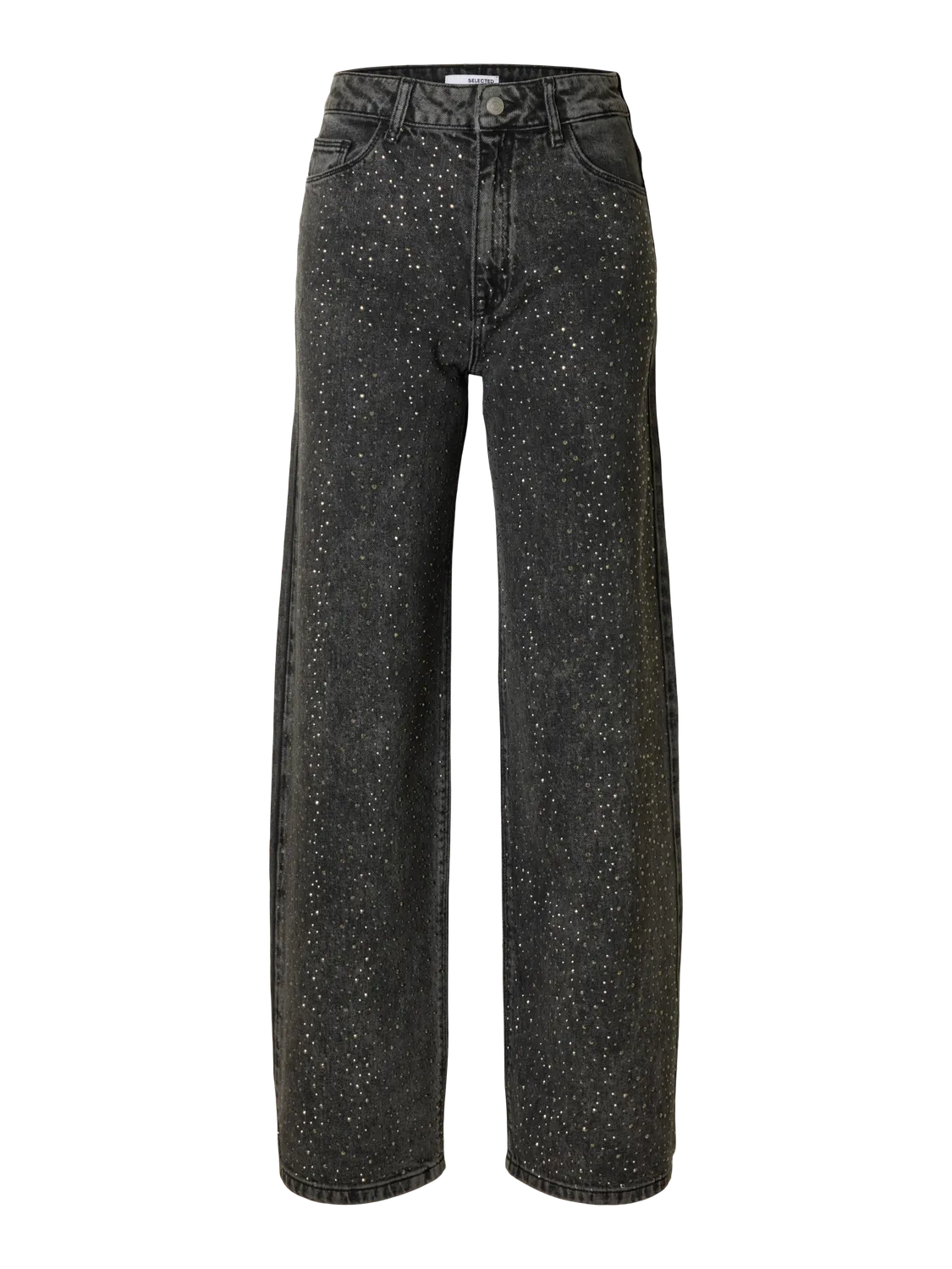 Marley-Merle Hw Wide Jeans - Black Washed