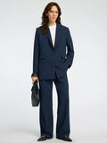 Rita LS Relaxed Blazer Pin Stripe - Dark Sapphire Pin Stripe