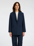 Rita LS Relaxed Blazer Pin Stripe - Dark Sapphire Pin Stripe