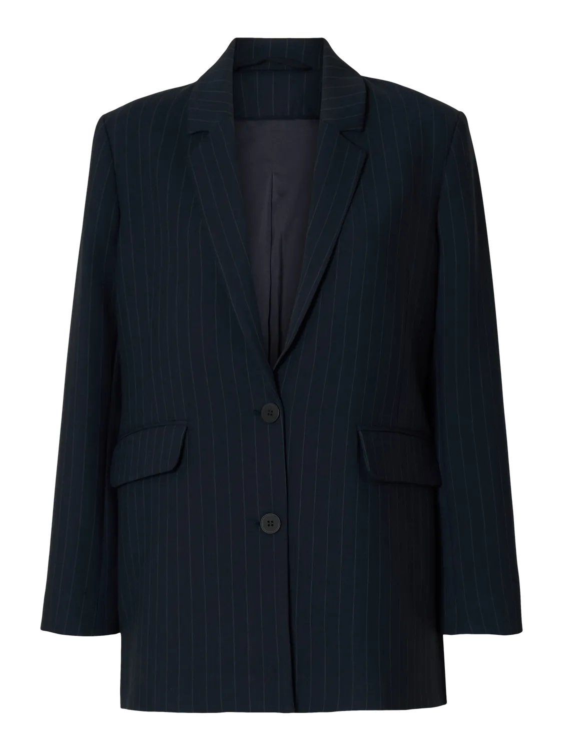 Rita LS Relaxed Blazer Pin Stripe - Dark Sapphire Pin Stripe