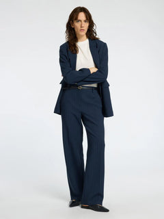 Rita Mw Wide Pant Pin Stripe Noos - Dark Sapphire Pin Stripe