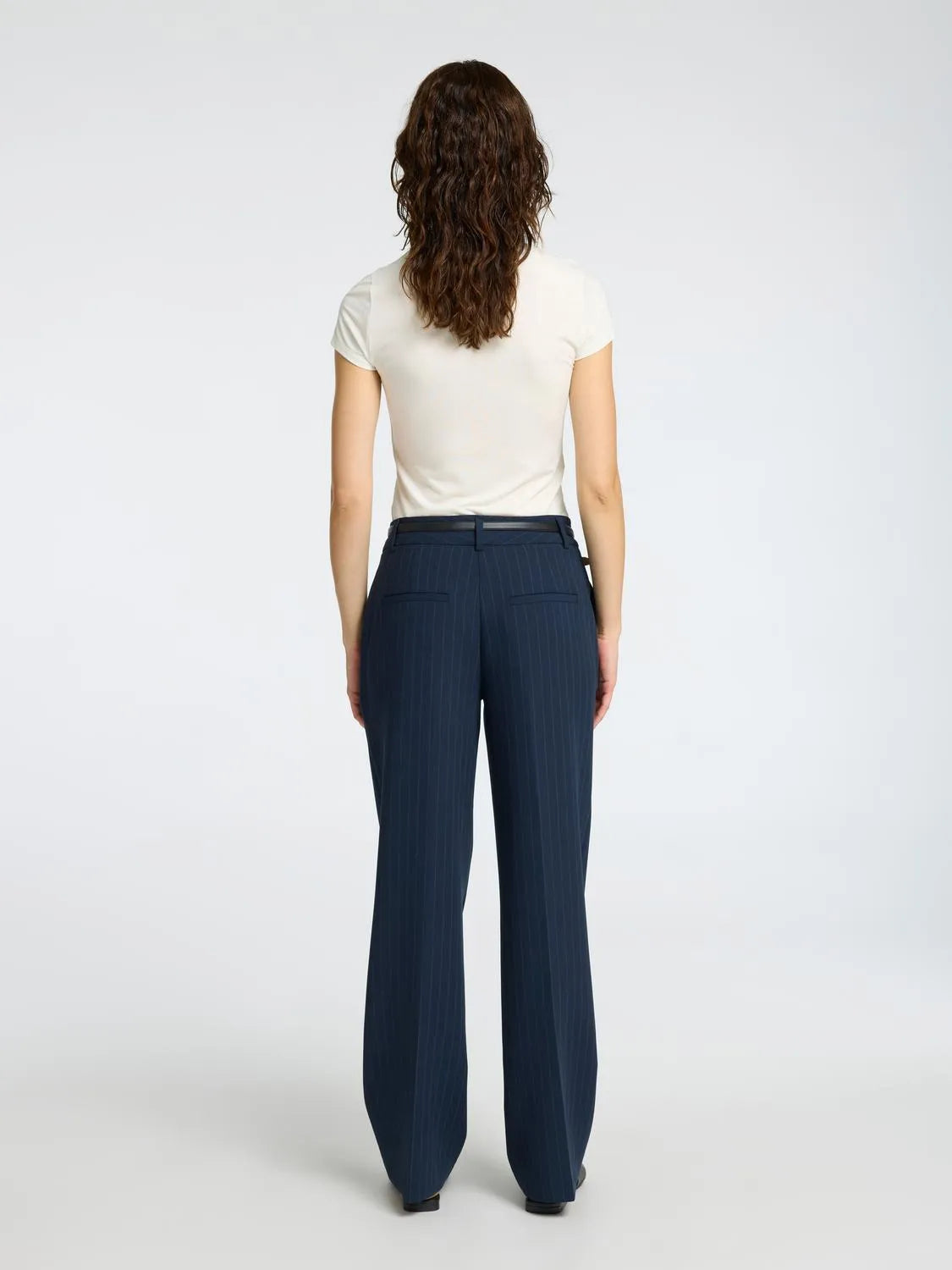 Rita Mw Wide Pant Pin Stripe Noos - Dark Sapphire Pin Stripe