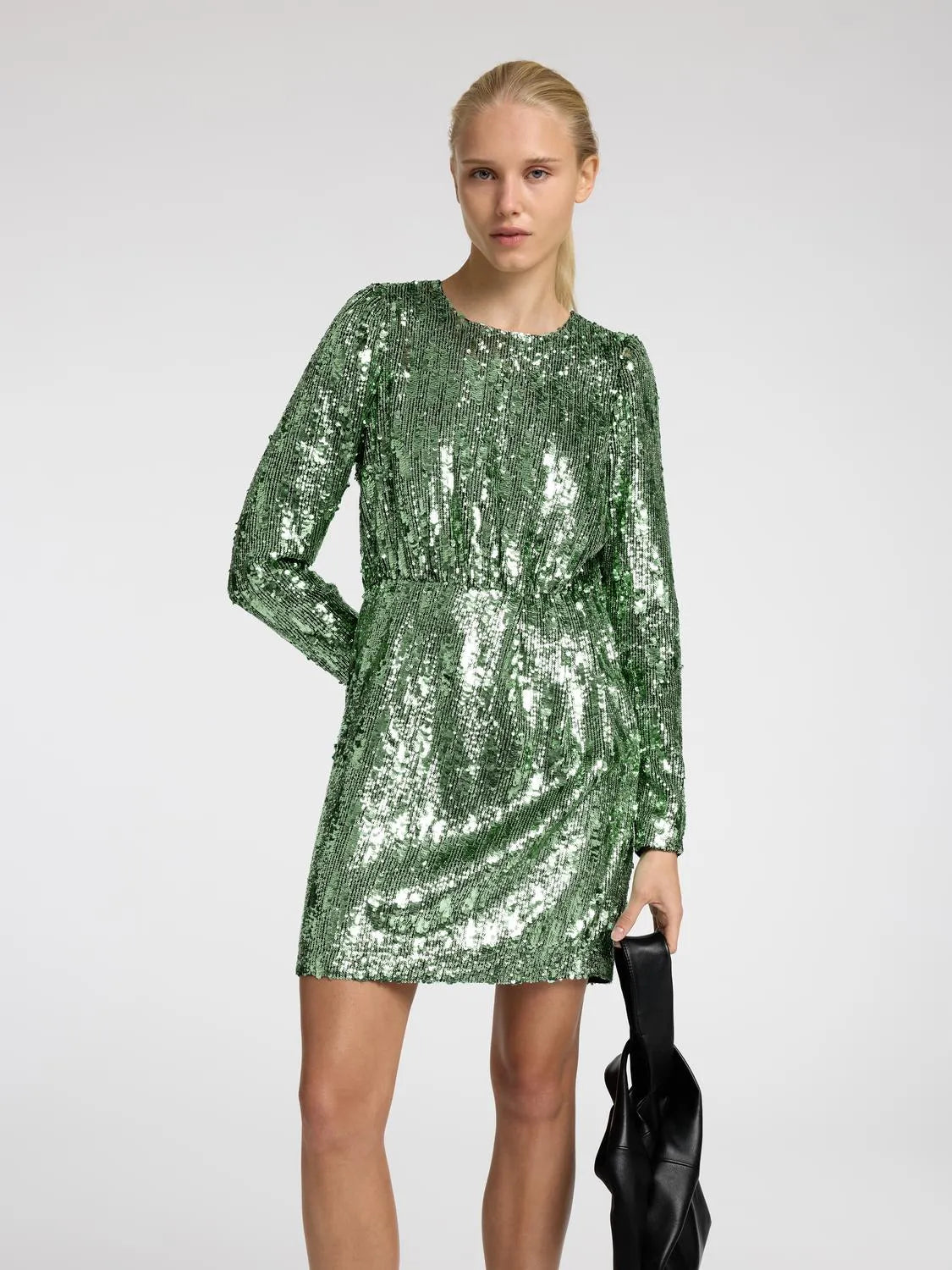 Ari-Colyn Ls Short Sequins Dress - Loden Frost