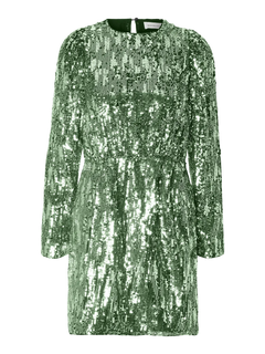 Ari-Colyn Ls Short Sequins Dress - Loden Frost