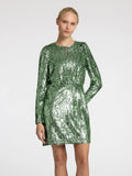 Ari-Colyn Ls Short Sequins Dress - Loden Frost