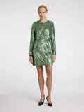 Ari-Colyn Ls Short Sequins Dress - Loden Frost