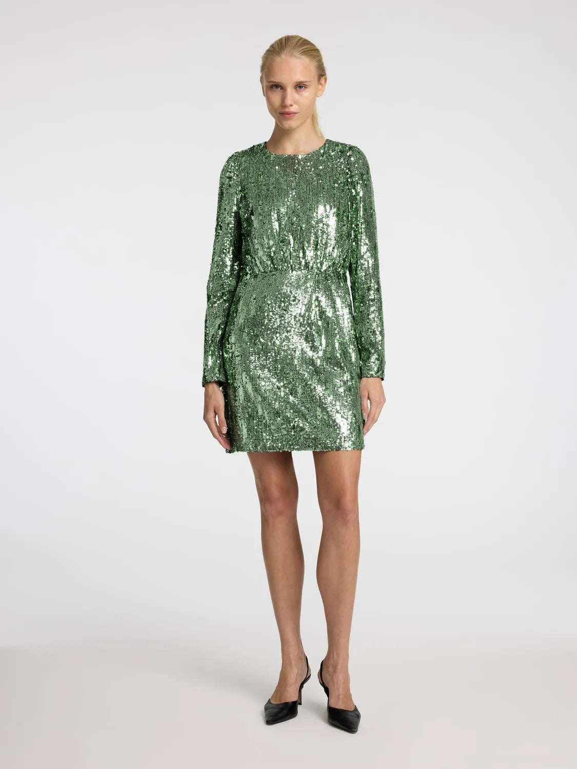 Ari-Colyn Ls Short Sequins Dress - Loden Frost