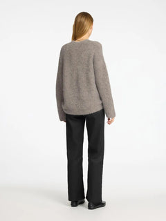 Gabella Ls Knit O-Neck Camp - Steel Gray