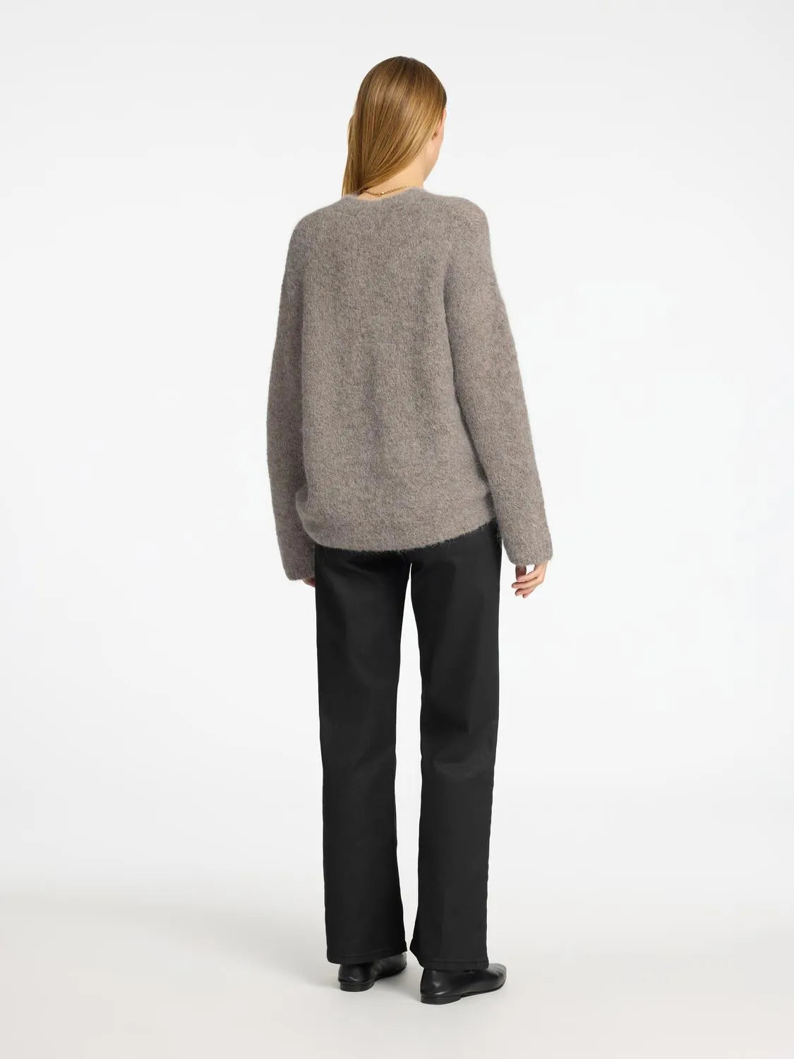 Gabella Ls Knit O-Neck Camp - Steel Gray