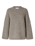 Gabella Ls Knit O-Neck Camp - Steel Gray