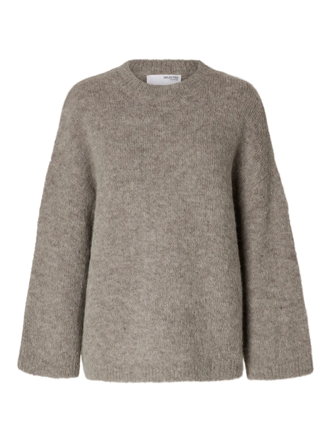 Gabella Ls Knit O-Neck Camp - Steel Gray