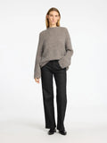 Gabella Ls Knit O-Neck Camp - Steel Gray