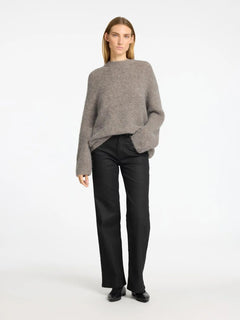 Gabella Ls Knit O-Neck Camp - Steel Gray