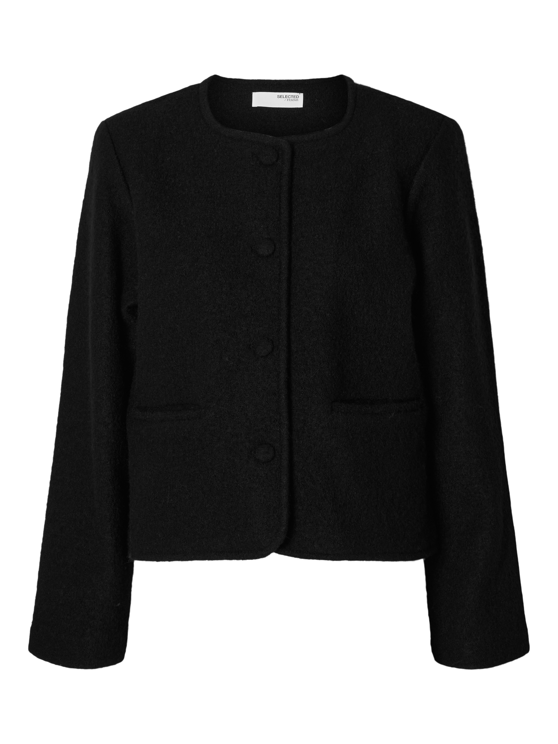 Darla Ls Knit Short Cardigan - Black