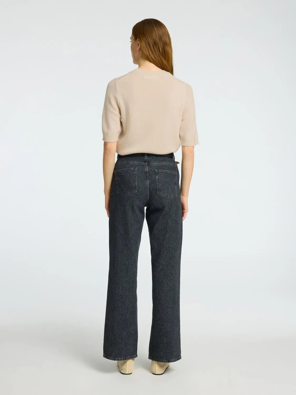 Cille 2/4 Knit O-Neck - Birch Melange