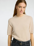 Cille 2/4 Knit O-Neck - Birch Melange