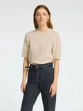 Cille 2/4 Knit O-Neck - Birch Melange