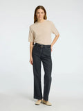 Cille 2/4 Knit O-Neck - Birch Melange