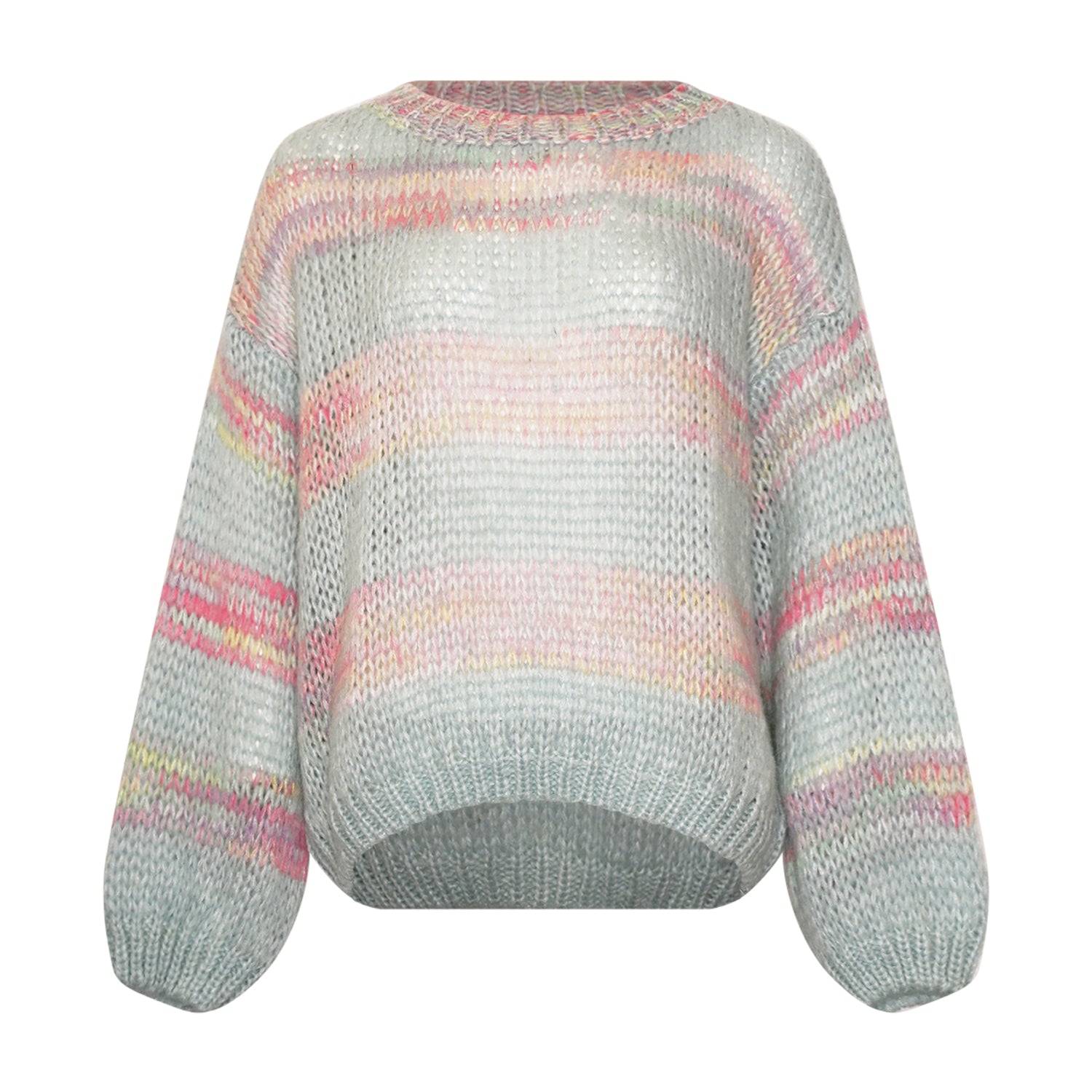 Shilo L/S Knit Jumper - Blue/Pink Rainbow