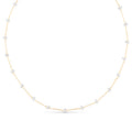 Stationed Pearl Necklace - Pale Gold