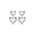 Statement Voluminous Heart Drop Earring - Silver
