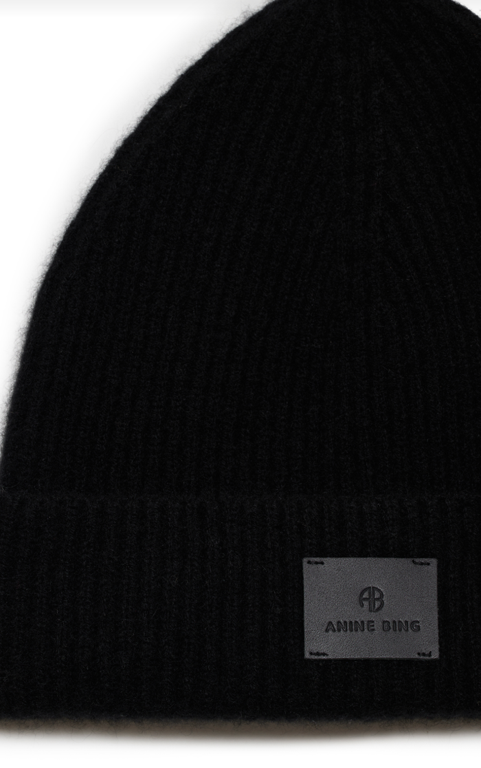 Anine Bing Carley Beanie - Svart Kashmir