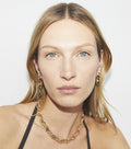 Small Gemini Link Hoop Earrings - Light Brass