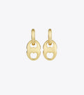 Small Gemini Link Hoop Earrings - Light Brass