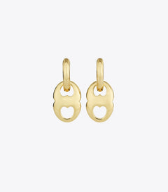 Small Gemini Link Hoop Earrings - Light Brass