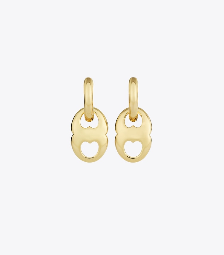 Small Gemini Link Hoop Earrings - Light Brass