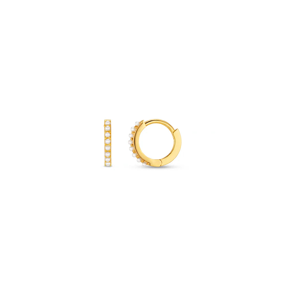 Pearl Mini Micro Hoop - Guld