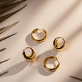 Polished Domed Taper Hoop - Pale Gold