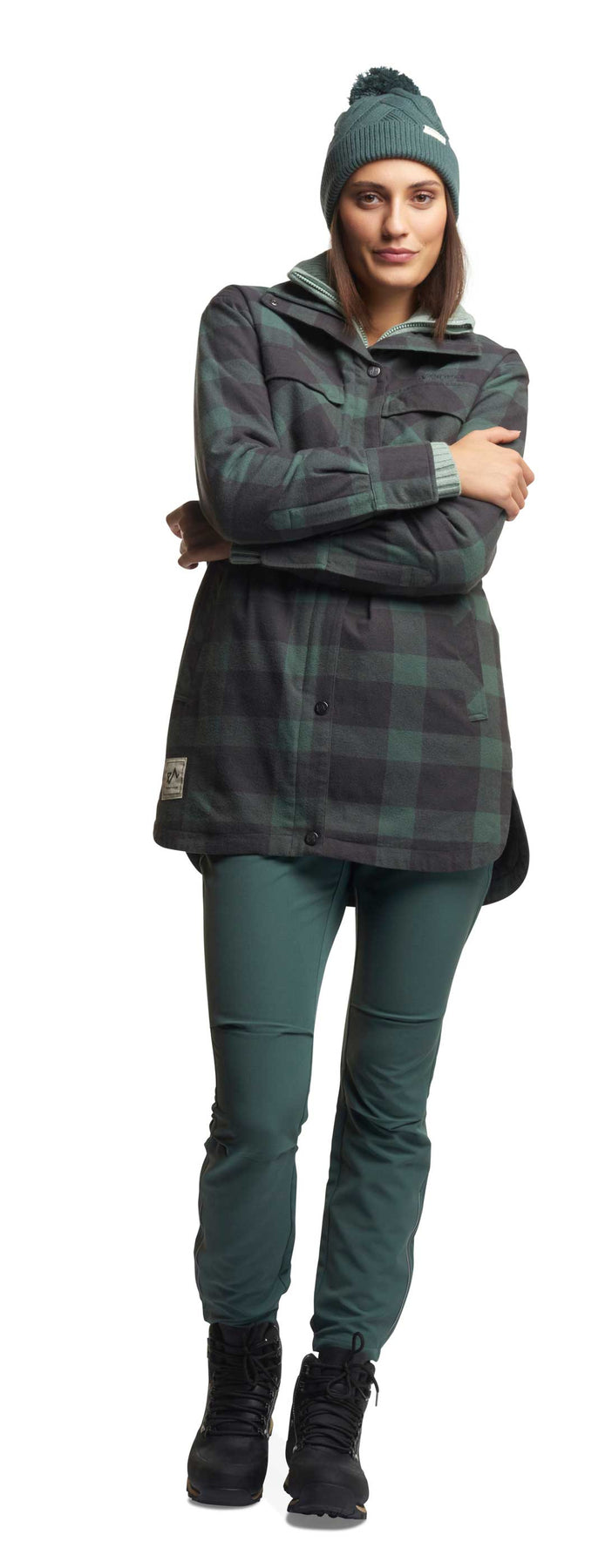 Finse Flannel Jakke - Mellomgrønn
