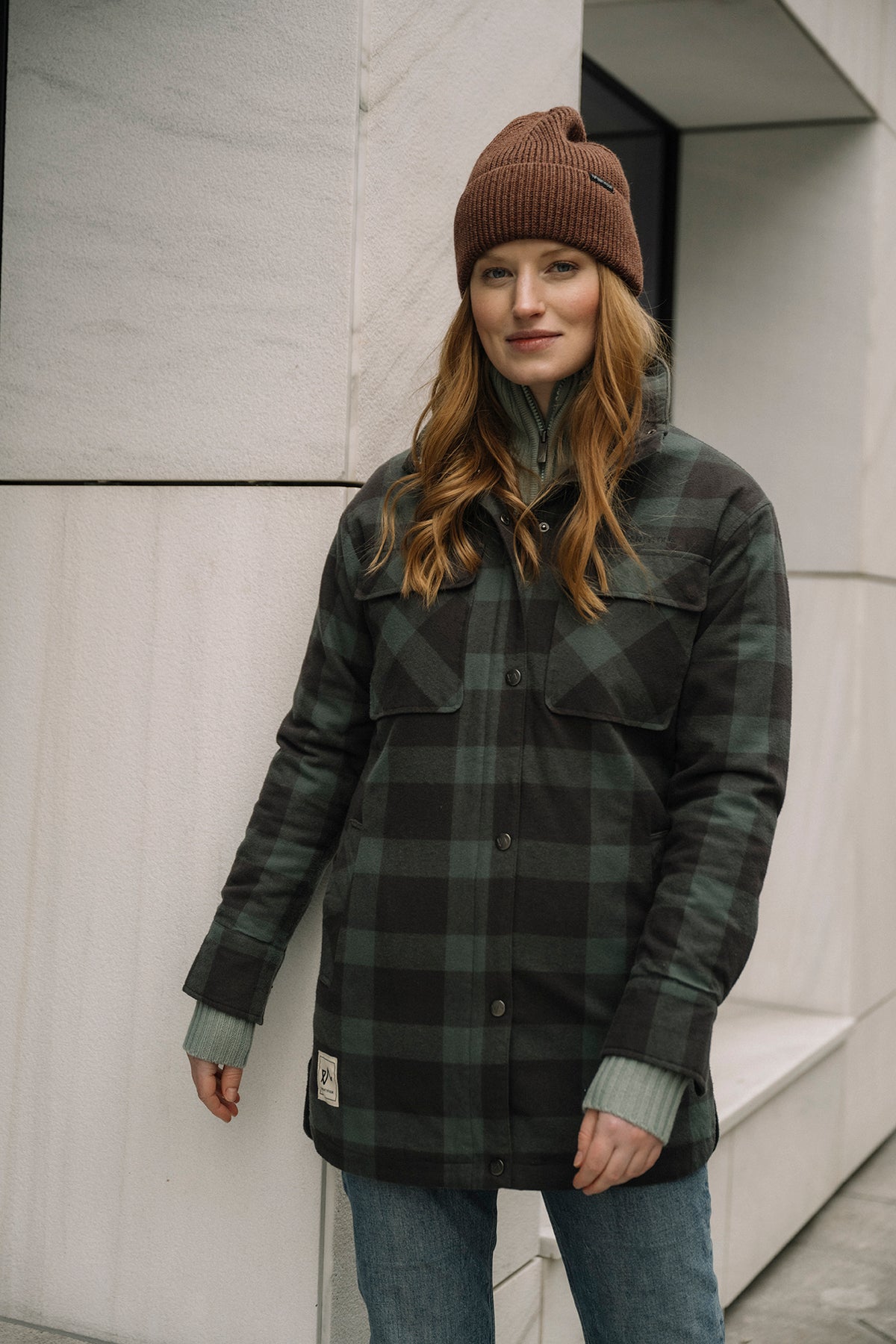 Finse Flannel Jakke - Mellomgrønn