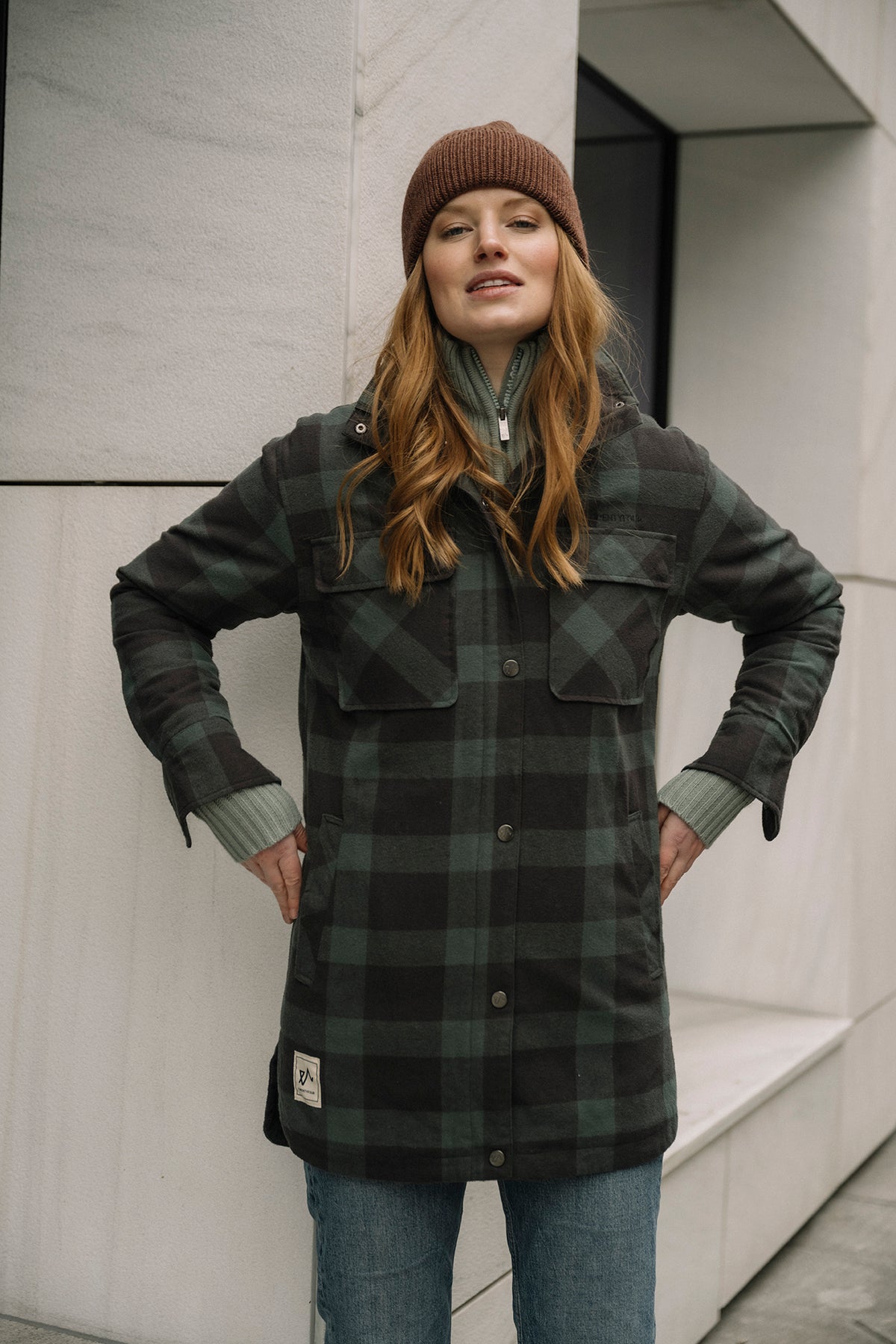 Finse Flannel Jakke - Mellomgrønn