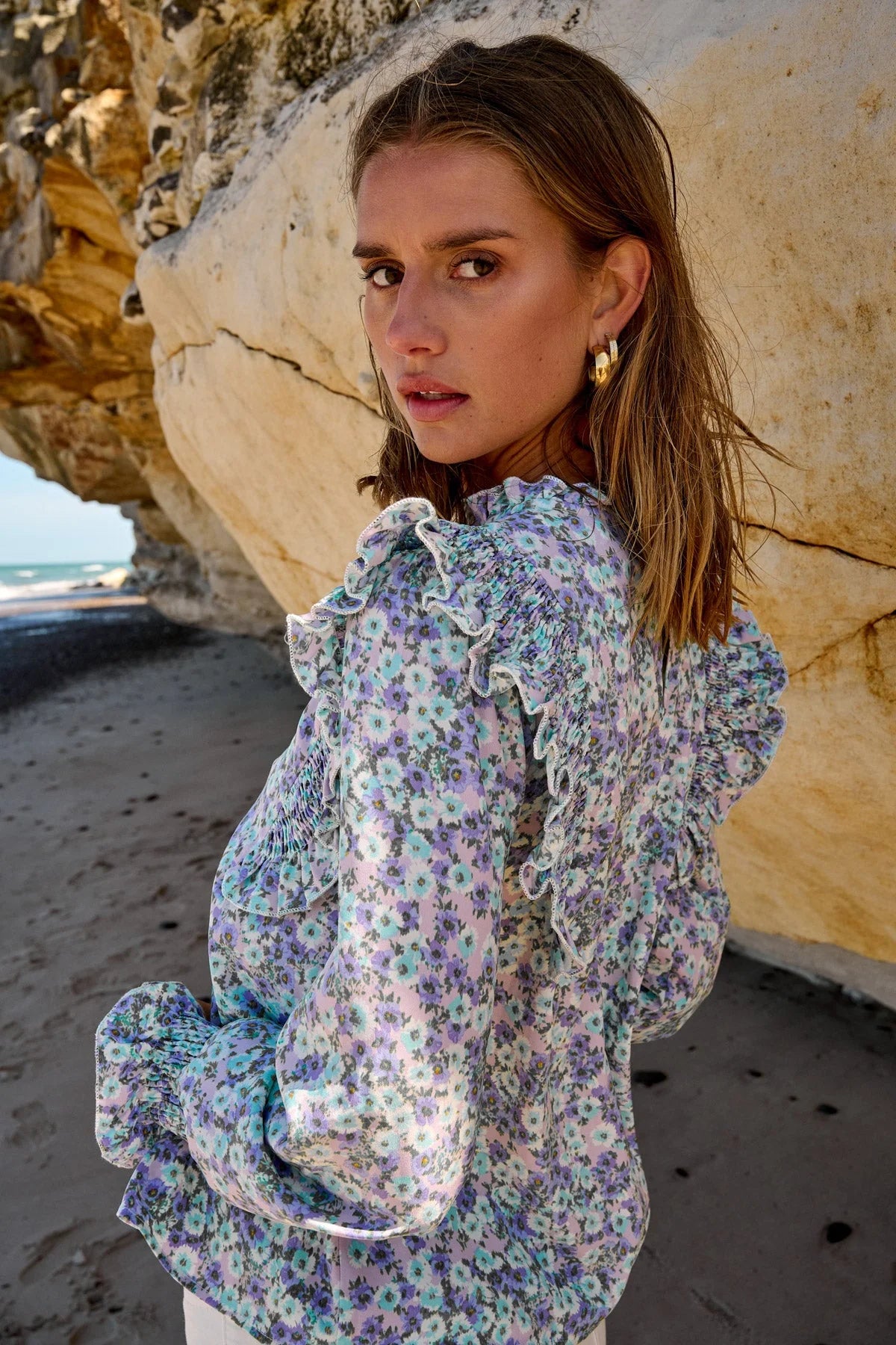 Ruth Blouse - Lavender Flower