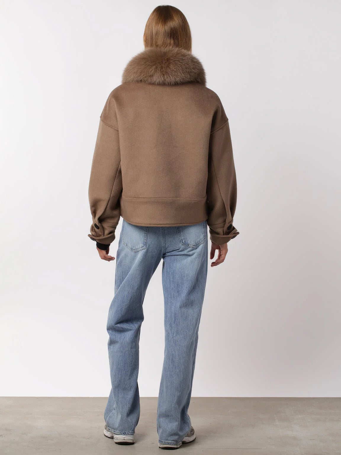 Charlie Jacket - Faux Fur - Wool Brown