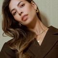 Statement Open Interlocking Hoop Earring - Ljusguld
