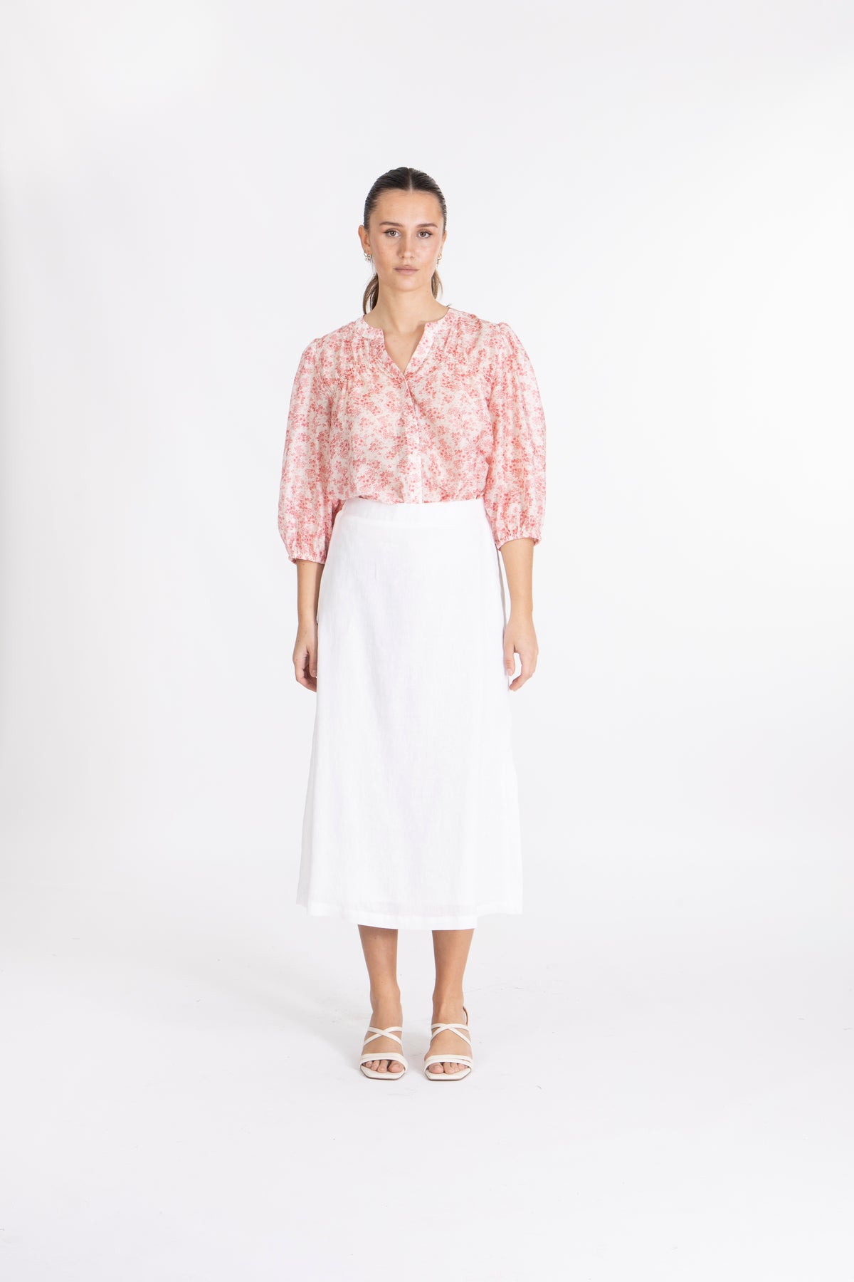 Isadora 3/4 Shirt Aop - Chalk Pink Flower