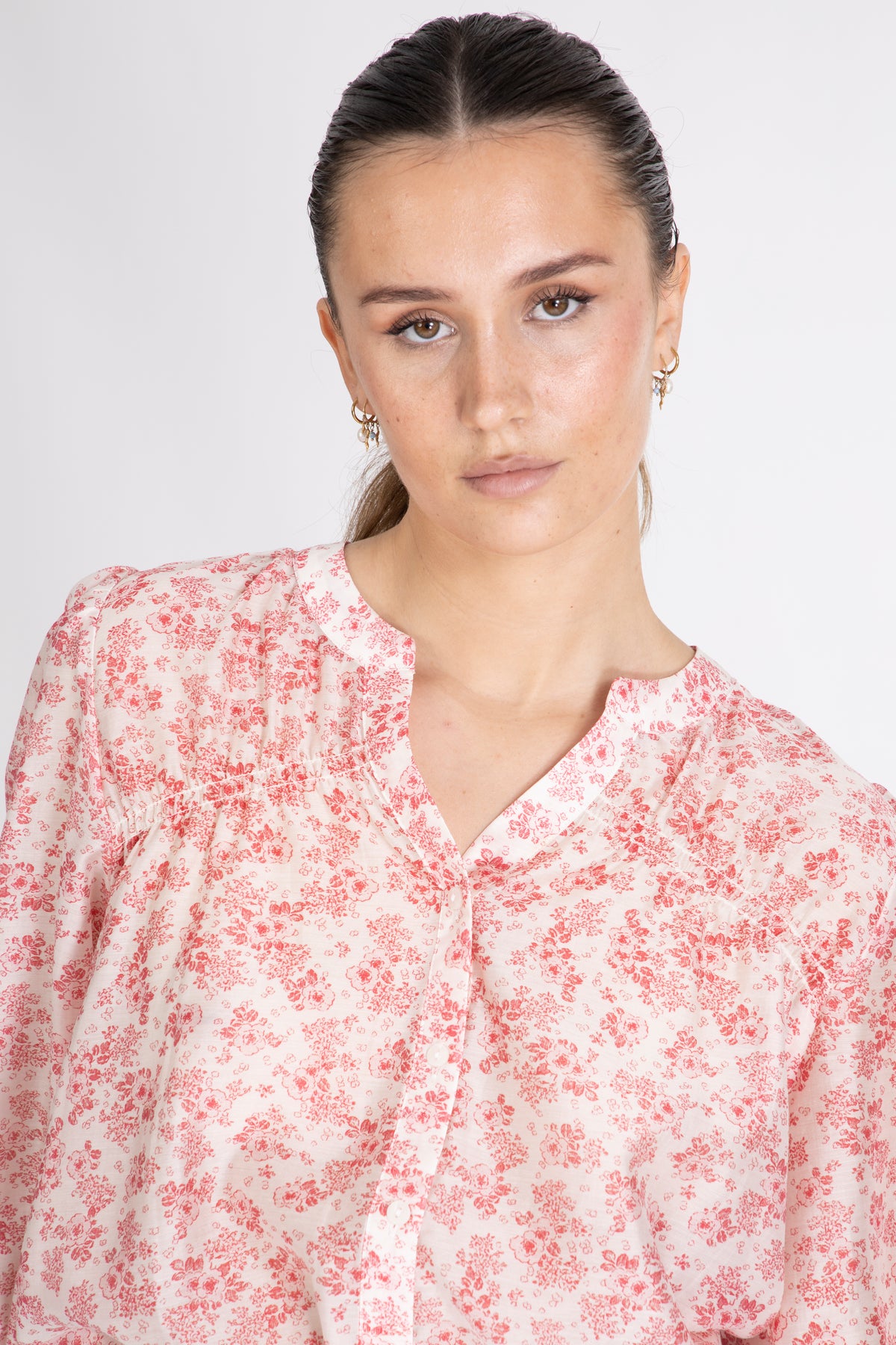 Isadora 3/4 Shirt Aop - Chalk Pink Flower