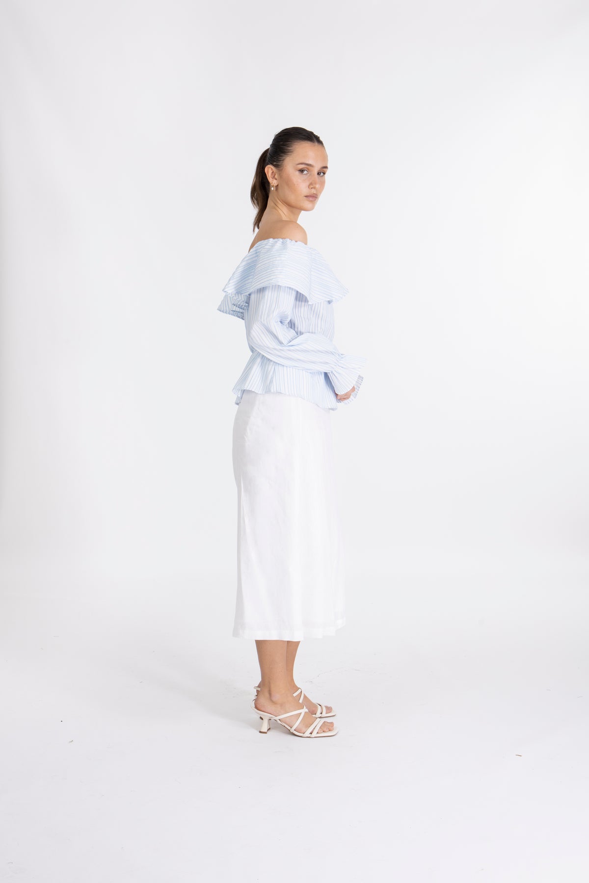 Yascala Ls Os Top S - Star White/Cashmere Blue