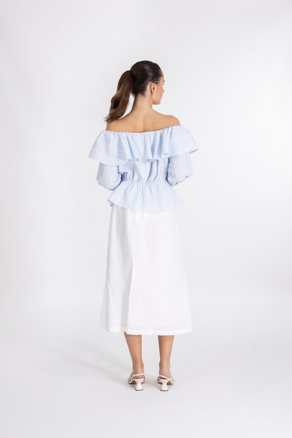 Yascala Ls Os Top S - Star White/Cashmere Blue