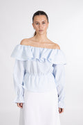 Yascala Ls Os Top S - Star White/Cashmere Blue