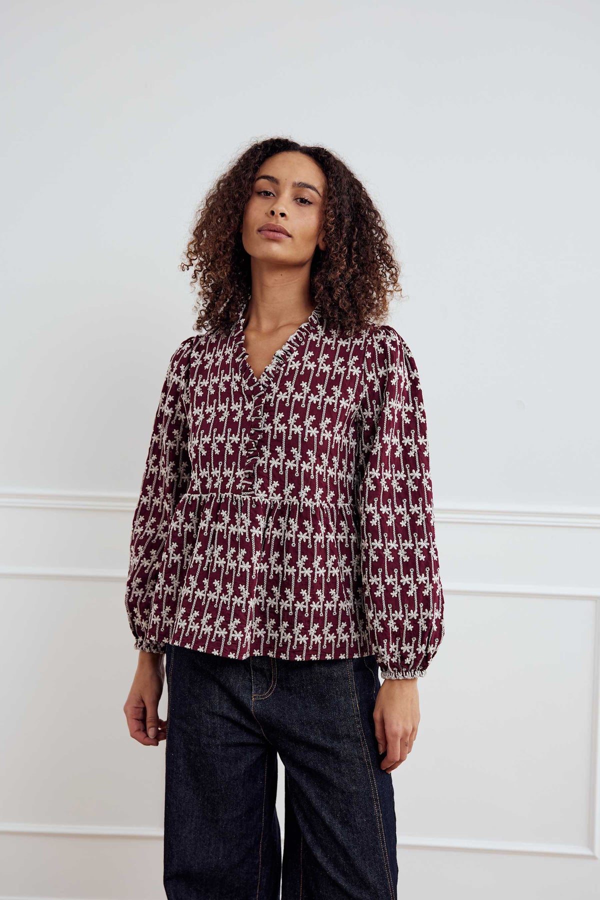 Matti Blouse Print - Dusty Mahogany