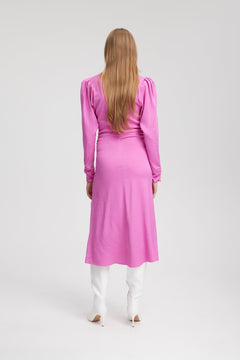BrinaGZ Midi V-Neck Dress - Super Pink