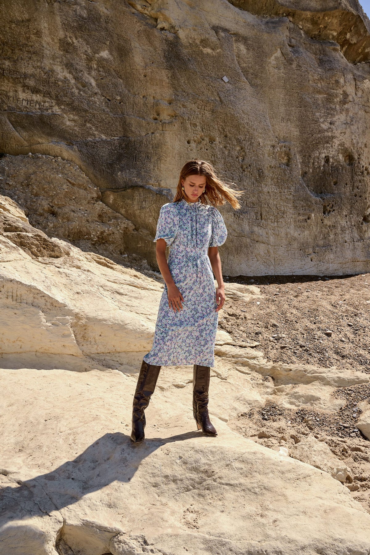 Ruth Long Dress - Lavender Flower