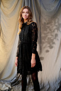 Pixi Shirt Dress Lace - Black